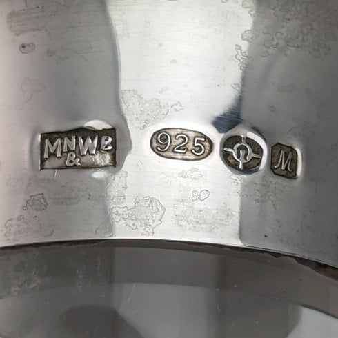 英国製 カットガラス 純銀装飾 シップスデキャンタ MAPPIN and WEBB